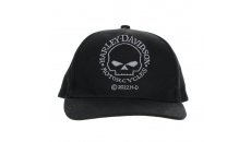 Boy's Twill Flat Brim/Snap Back Cap with Embroidered Skull