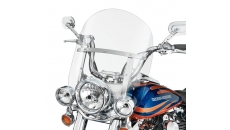 King-Size H-D Detachables Windshield for FL Softail Models - 18 in. Clear, Polished Braces