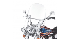 King-Size H-D Detachables Windshield for FL Softail Models - 21 in. Clear, Polished Braces