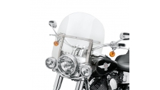 King-Size H-D Detachables Windshield for FL Softail Models - 18 in. Clear, Polished Braces