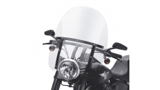 King-Size H-D Detachables Windshield for FL Softail Models - 21 in. Clear, Gloss Black Braces