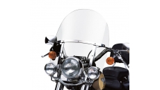 King-Size H-D Detachables Windshield for FL Softail Models - 21 in. Clear, Polished Braces