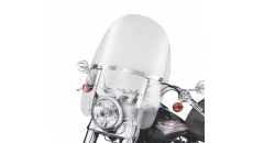 King-Size H-D Detachables Windshield for FL Softail Models - 21 in. Clear, Polished Braces