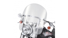 King-Size H-D Detachables Windshield for FL Softail Models - 18 in. Light Smoke, Polished Braces